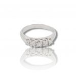 White gold eternity ring k18 with 5 diamonds (code R2206)